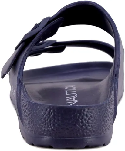 Vista 2 de Nautica Sandalias de doble hebilla para hombre, deslizables, ajustables, impermeables, planas