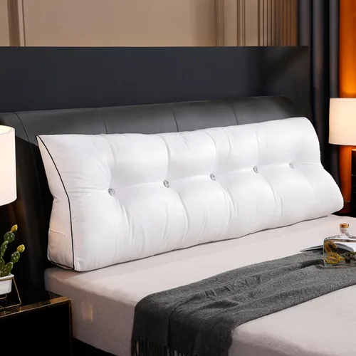 Vista 15 de Almohada triangular de lectura, almohada de cabecera de cuña para cama de día, respaldo de tatami, funda extraíble, cojín de soporte lumbar, azul