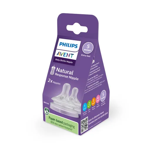 Vista 2 de Philips AVENT Chupones naturales sin BPA de flujo rápido, paquete de 2