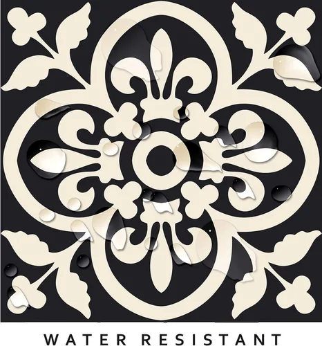 Vista 3 de Bleucoin Encaustic - Calcomanías antideslizantes para azulejos de suelo, baño, cocina, lavandería, impermeables y extraíbles, ecológicas, vinilo