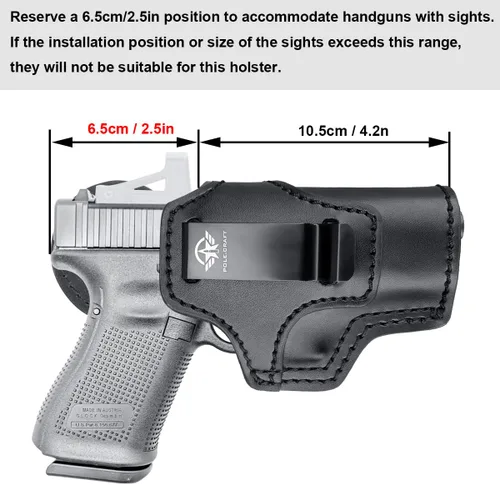 Vista 2 de Fundas de cuero para pistola: Glock 19 23 45 – Taurus G2C G2S G3C – S&W SD9VE M&P Shield 9MM – Ruger SECURITY-9 SR9C – Springfield HELLCAT Pro