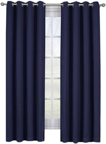 Vista 13 de Royal Bedding Ava - Cortina opaca con ojales superiores, panel de cortina opaca de triple tejido, cortina con lazo, panel individual, 46 pulgadas