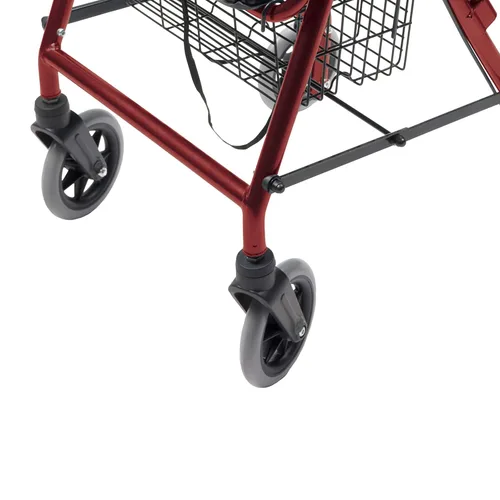 Vista 5 de Lumex Walkabout Lite Hemi Rollator, andador corto y ligero, asiento bajo de 20 pulgadas, burdeos