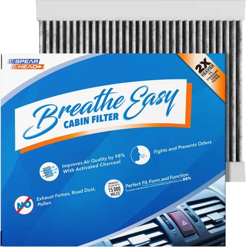 Vista 52 de Spearhead Odor Defense Breathe Easy - Filtro de cabina para AC y calentador Compatible con Chrysler 200 2015-17, Cherokee 2014-18 como OEM Hasta