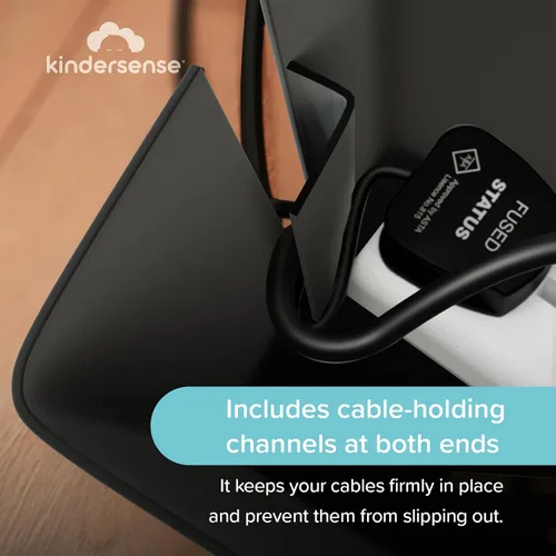 Vista 4 de KinderSense® Caja de organización de cables – Organizador de cables con cerradura a prueba de niños – Ocultador de cables para ocultar cables, tiras