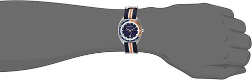 Vista 4 de Caravelle 43B166 - Reloj de cuarzo retro para hombre acero inoxidable con correa de nailon múltiple tono plateado modelo 43B166