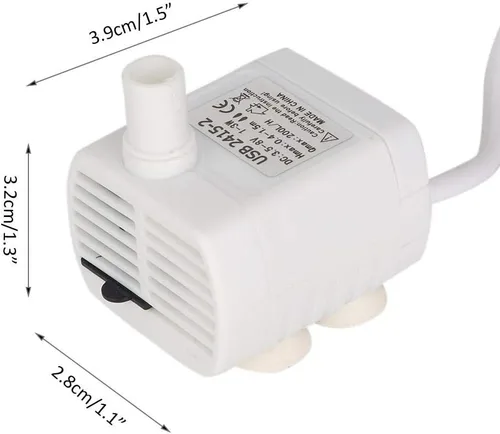 Vista 3 de Mini bomba USB sumergible ultra silenciosa fuente para acuario, peces, estanque, dispensador de agua para mascotas, hidroponía