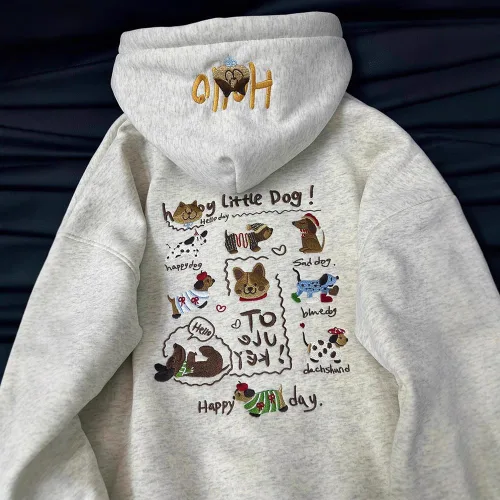 Vista 3 de Sudadera con capucha con estampado de perro lindo para niñas adolescentes y niñas, sudadera de forro polar de gran tamaño Y2K Harajuku ropa estética
