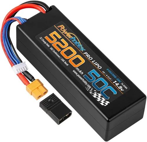 Vista 4 de Powerhobby 4s 5200mah 50c Lipo Battery W XT60 Plug Estuche rígido + adaptador