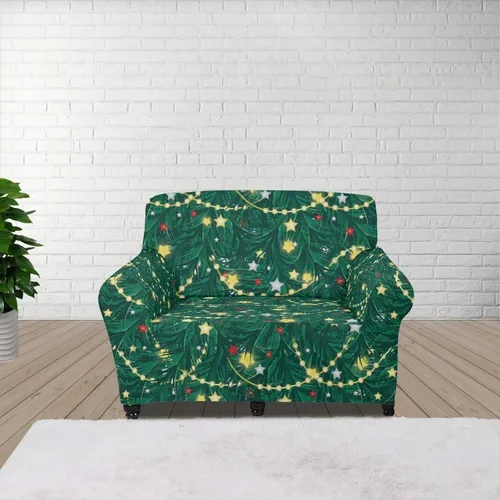 Vista 17 de Funda de sofá con diseño de árbol de bandera estadounidense para sofás y sofás, decoración navideña, funda antideslizante para sofá de 1 cojín