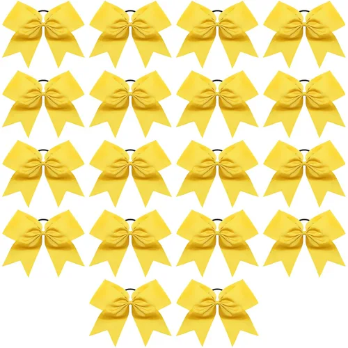 Vista 10 de 18 PCS 8" Large American Flag Cheer Hair Bows Ponytail Holder Elastic Band Handmade for Cheerleaders Teen Girls College Sports