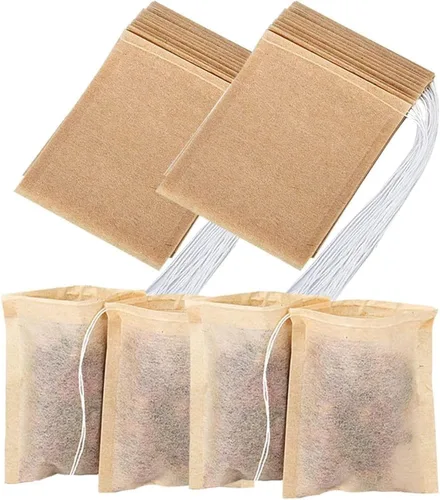 Vista 9 de 100 piezas de bolsas de filtro de té, bolsas de té para té de hojas sueltas, material seguro y natural, infusor de té desechable para té de hojas
