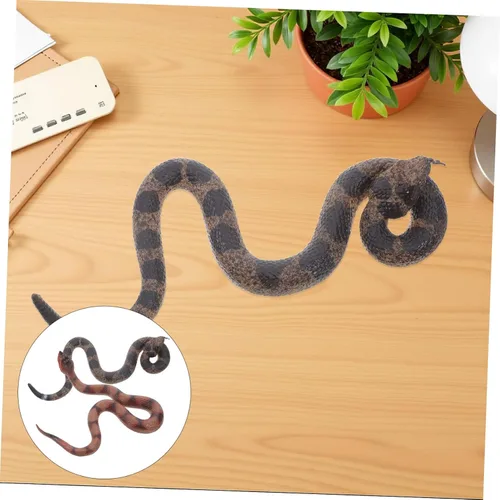Vista 8 de Abaodam 2pcs Realistic Rubber Snake Lifelike Rattlesnake Figures for Pranks Garden Decor and Halloween Party Props Safe Flexible Material for Pets