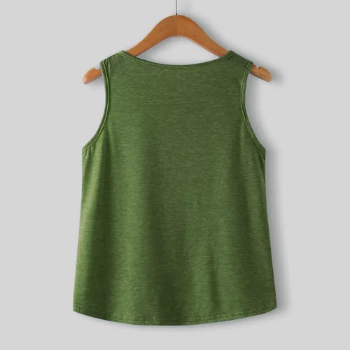 Vista 7 de Camisetas sin mangas básicas sin mangas con cuello redondo y espalda cruzada para niñas pequeñas y niñas