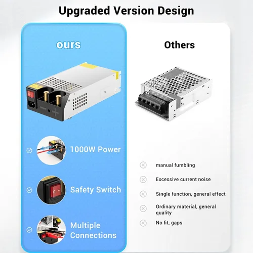 Vista 4 de Convertidor de 1000 W, convertidor de 110 V CA a 12 V CC, fuente de alimentación, transformador de interruptor de corriente máxima de 83 A CC