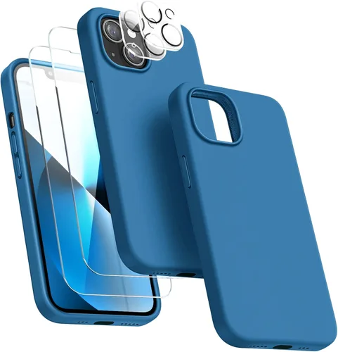 Vista 20 de Dssairo Funda 5 en 1 Diseñada para iPhone 13, con Paquete de 2 Protectores de Pantalla, Paquete de 2 Protectores de Lente de Cámara, Funda Verde