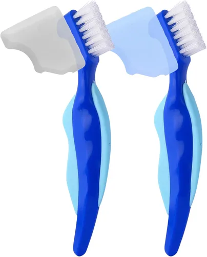 Vista 9 de Anbbas Cabezales de Cepillo de Doble Cerda Cepillo para Dentaduras con Estuche Protector Juego de Cepillos de Limpieza Dental para Cuidado