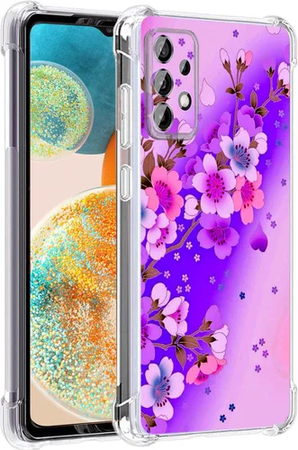 Vista 11 de Funda para Galaxy A23 5G, diseño de flores de mariposa azul, protección contra caídas, a prueba de golpes, carcasa protectora de cuerpo completo