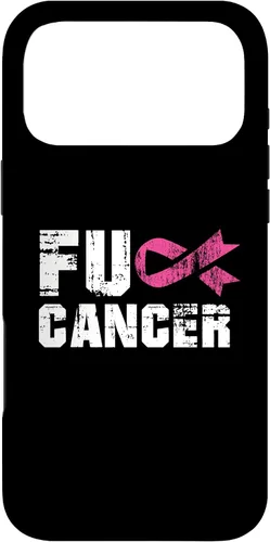 Vista 22 de iPhone 16 Fuck Cancer Survivor Gift Distressed Pink Ribbon Awareness Case