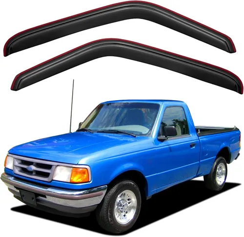 Vista 20 de Visores para ventanas y protectores contra la lluvia para Ford F150 de cabina estándar 1980-1996, Deflectores de viento y protectores para ventanas