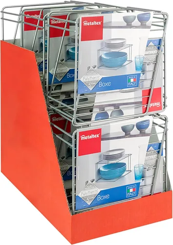 Vista 7 de Metaltex - Organizador de cocina con revestimiento de polítermo, organizador de cocina, ahorro de espacio, con revestimiento de polímero, plateado