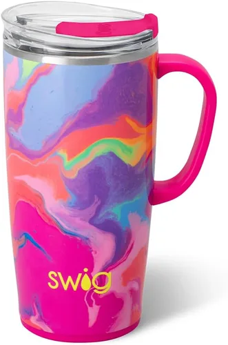 Vista 58 de Swig Life Taza de Viaje de 18 oz, Vaso Aislante con Asa y Tapa, Taza de Café de Viaje, Compatible con Portavasos, Acero Inoxidable, Vaso de 18 oz