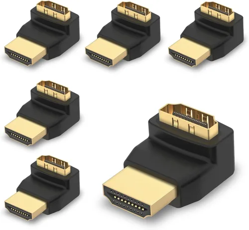 Vista 9 de VCE Adaptador HDMI de 90 grados, paquete de 2, compatible con 3D y 4K, para TV Stick HDTV PC