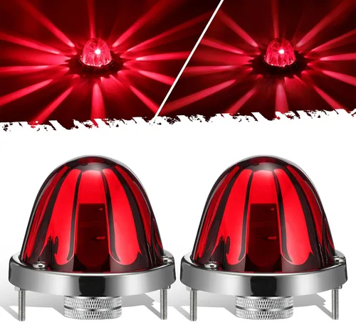 Vista 9 de Partsam 2 piezas de luces de señal de giro laterales LED, de color ámbar, con lente de vidrio de sandía [patentadas], con bisel de acero inoxidable