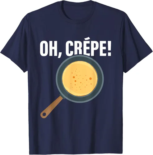 Vista 27 de Divertido juego de palabras "Oh, Crepe!" para crepes y pasteleros, Negro