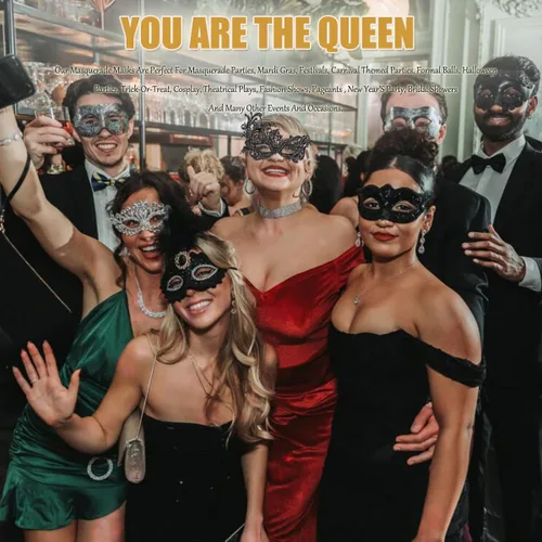 Vista 6 de MYMENU Máscara de baile para mujer, de encaje, veneciana, de Halloween, para fiesta de disfraces, Mardi Gras (3 Fénix)