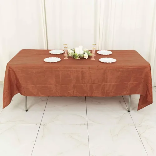 Vista 30 de Tableclothsfactory Mantel rectangular de tafetán arrugado de acordeón azul polvoriento, de 60 x 102 pulgadas, perfecto para ceremonias de boda