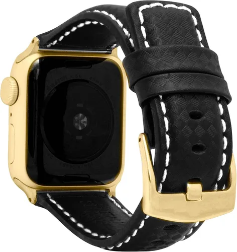 Vista 12 de Bandini Correa de cuero de fibra de carbono para hombre para Apple Watch de 1.732 in 1.772 in 1.654 in 1.614 in 1.575 in 1.496 in Ultra 1.929 in