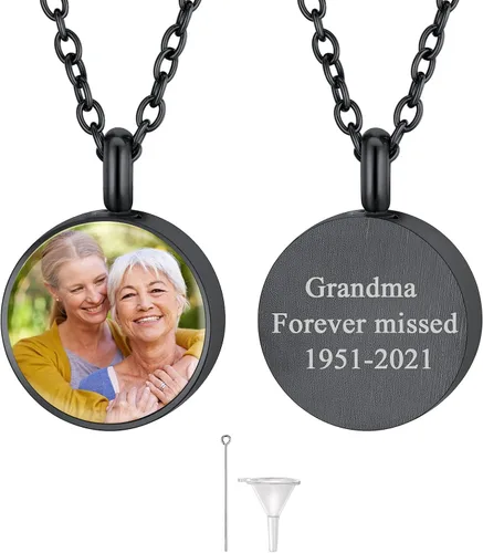 Vista 122 de FindChic Collares personalizados con urna para cenizas, barra vertical, gato, luna, reloj de arena, garra de perro, acero inoxidable, chapado en oro