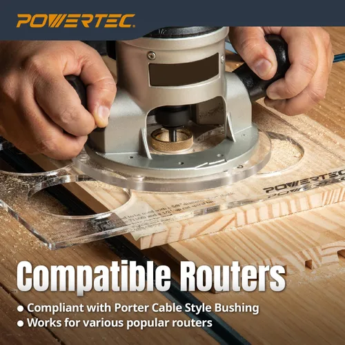 Vista 8 de POWERTEC 71869V Router Bits Kit de incrustaciones de latón macizo con plantilla de mariposa 7 en 1 pajarita decorativa