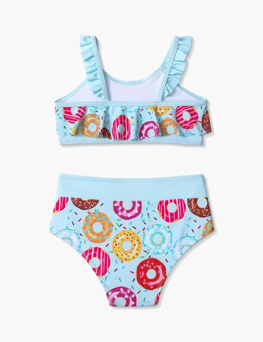 Vista 6 de Queenstyle Traje de baño de dos piezas sin mangas con volantes y volantes de verano