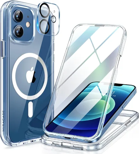 Vista 168 de Miracase - Funda magnética para iPhone 13 Pro Max de 6.7 pulgadas (compatible con MagSafe), transparente, completo, protector de pantalla de vidrio