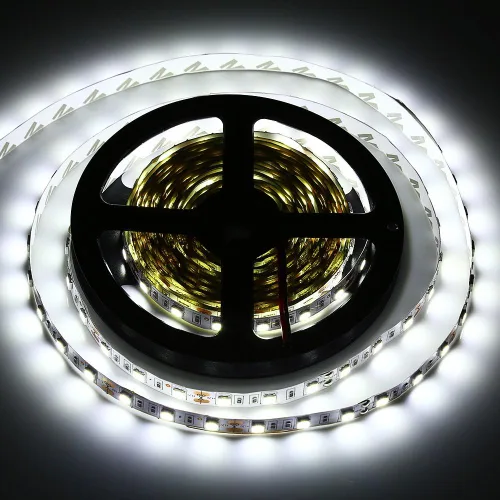 Vista 9 de Tira de luces LED impermeable verde, 16 pies/5 m SMD5050 300 LEDs DC12V cinta LED flexible y cortable (sin adaptador/enchufe de 12V)