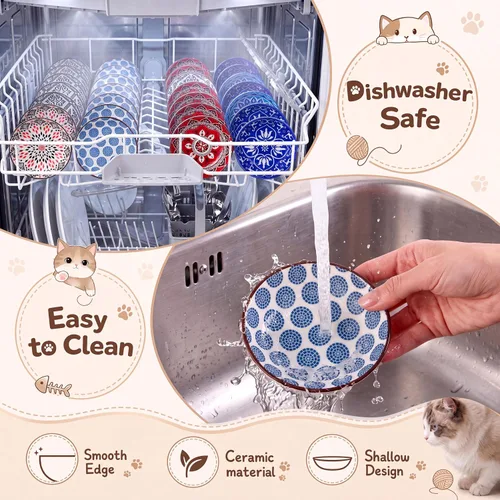 Vista 4 de Paquete de 12 cuencos de cerámica para gatos de 3.8 pulgadas