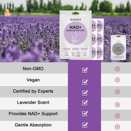 Vista 6 de Parches NAD+: NMNH, resveratrol Antienvejecimiento y metabolismo Absorción mejorada y apoyo a la salud Parches NAD + para mujeres y hombres