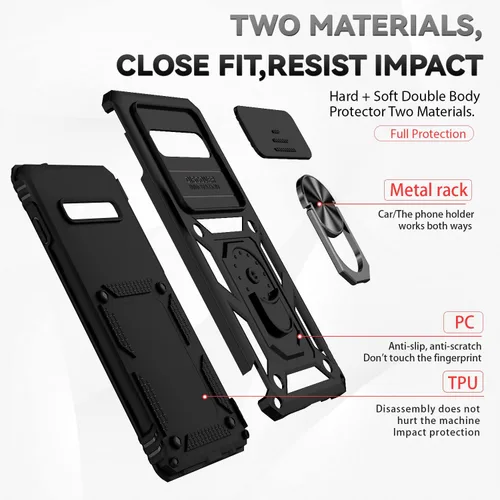 Vista 8 de Funda para Samsung Galaxy S10 Plus con cubierta para lente de cámara, protector de pantalla HD, resistente a caídas de grado militar, soporte