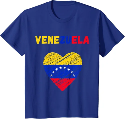 Vista 65 de Camiseta con la bandera venezolana con corazón de Venezuela, Negro