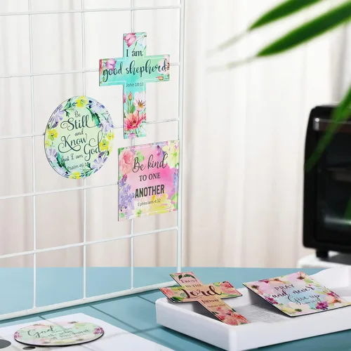 Vista 3 de Saillong 15 imanes inspiradores para nevera, accesorios de decoración con versículos de la Biblia, fieles casilleros, imanes de citas motivacionales