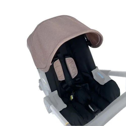 Vista 3 de Kit de cambio y lavado, cubierta protectora para sombrilla del dosel, compatible con los cochecitos con asiento de automóvil Doona (Beige y Negro)