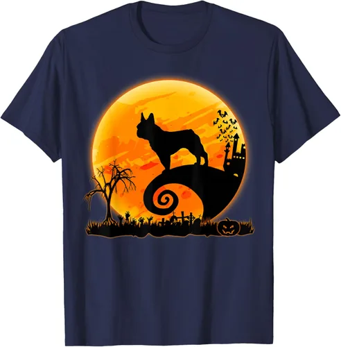 Vista 52 de Camiseta divertida de disfraz de Halloween para perro y luna de Bulldog francés, Negro, S