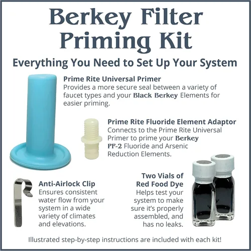 Vista 2 de Berkey Kit de cebado de filtro para uso con sistemas de filtración de agua alimentados por gravedad Berkey