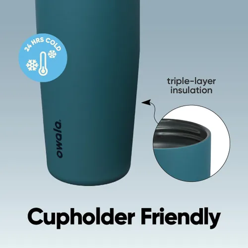 Vista 4 de Owala FreeSip - Botella de agua aislada de acero inoxidable con boquilla bidireccional