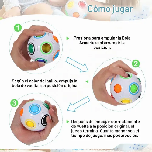 Vista 4 de Skylety 4 piezas de rompecabezas mágico Fidget Ball Rainbow Christmas Brain