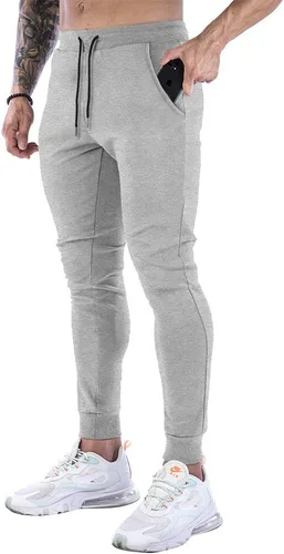 Vista 9 de Wangdo - Pantalones de gimnasio delgados para hombre, pantalones deportivos de entrenamiento cónicos, pantalones deportivos casuales para correr