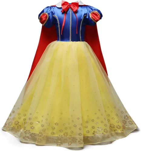 Vista 2 de Disfraz de princesa para niñas pequeñas, blanco como la nieve, fiesta de cumpleaños, Halloween, trajes de Navidad (con accesorios)