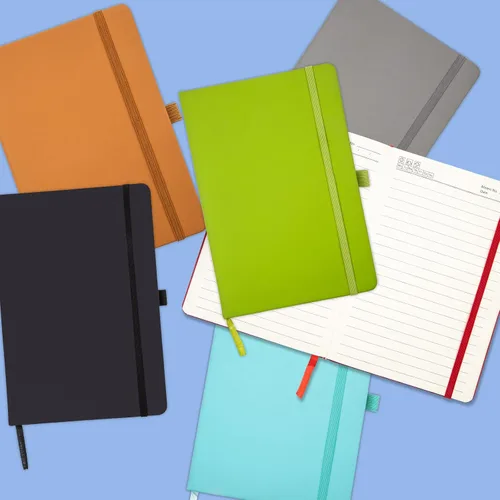Vista 4 de Paquete de 12 cuadernos rayados, cuadernos A5 de tapa dura de 192 páginas, diario de papel grueso de 100 GSM, 8.3 x 5.7 pulgadas, diarios